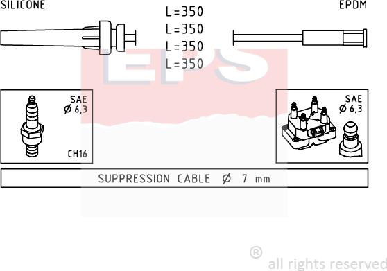 MDR EPS-1501 511 - Комплект запалителеи кабели vvparts.bg