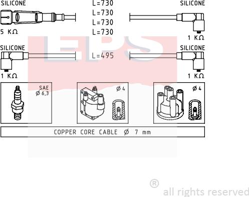 MDR EPS-1501 518 - Комплект запалителеи кабели vvparts.bg