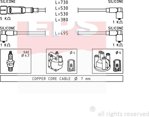 MDR EPS-1501 640 - Комплект запалителеи кабели vvparts.bg