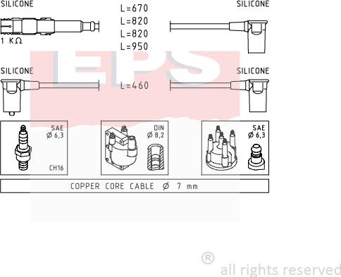 MDR EPS-1501 654 - Комплект запалителеи кабели vvparts.bg