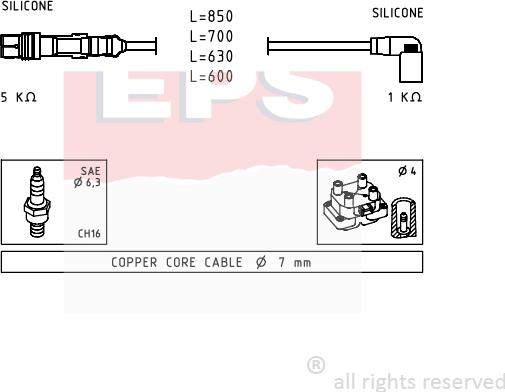 MDR EPS-1501 601 - Комплект запалителеи кабели vvparts.bg