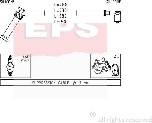 MDR EPS-1501 614 - Комплект запалителеи кабели vvparts.bg