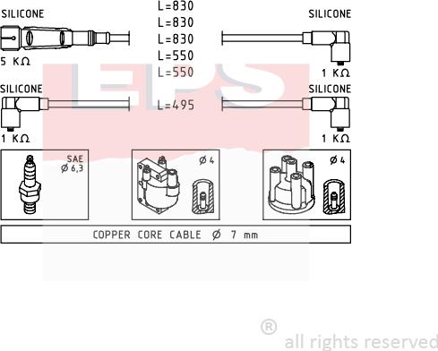 MDR EPS-1501 682 - Комплект запалителеи кабели vvparts.bg