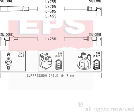 MDR EPS-1501 140 - Комплект запалителеи кабели vvparts.bg