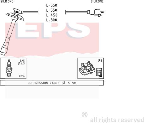 MDR EPS-1501 856 - Комплект запалителеи кабели vvparts.bg