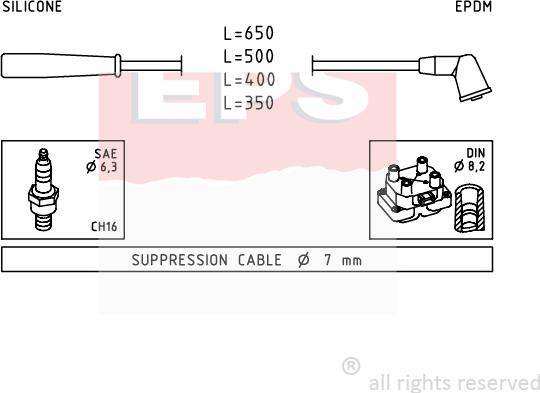 MDR EPS-1501 851 - Комплект запалителеи кабели vvparts.bg