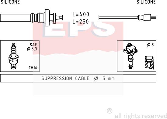 MDR EPS-1501 883 - Комплект запалителеи кабели vvparts.bg