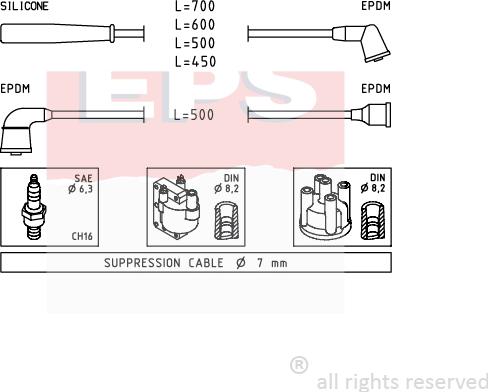 MDR EPS-1501 398 - Комплект запалителеи кабели vvparts.bg