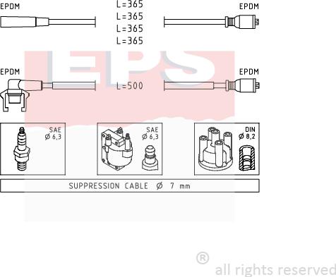 MDR EPS-1501 332 - Комплект запалителеи кабели vvparts.bg