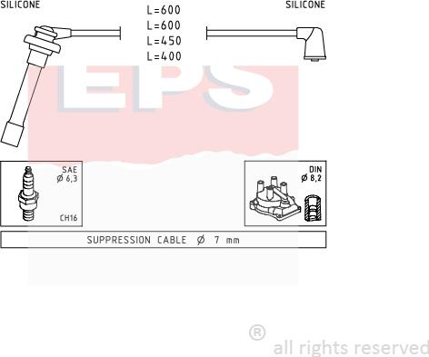 MDR EPS-1501 702 - Комплект запалителеи кабели vvparts.bg