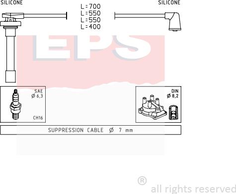 MDR EPS-1501 711 - Комплект запалителеи кабели vvparts.bg