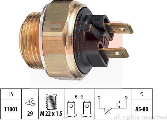 MDR EPS-1850 018 - Термошалтер, вентилатор на радиатора vvparts.bg