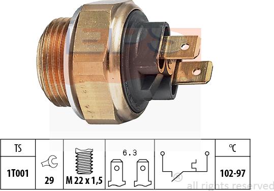 MDR EPS-1850 013 - Термошалтер, вентилатор на радиатора vvparts.bg