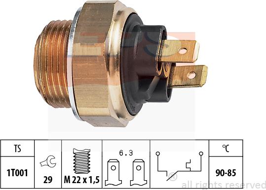 MDR EPS-1850 134 - Термошалтер, вентилатор на радиатора vvparts.bg