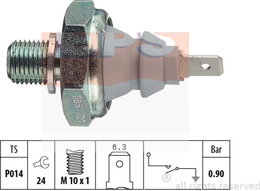 MDR EPS-1800 095 - Датчик, налягане на маслото vvparts.bg