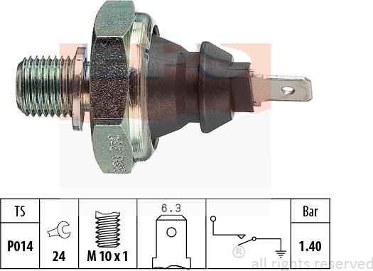 MDR EPS-1800 046 - Датчик, налягане на маслото vvparts.bg