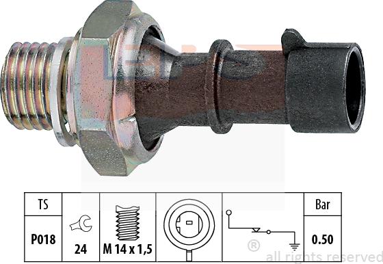 MDR EPS-1800 069 - Датчик, налягане на маслото vvparts.bg