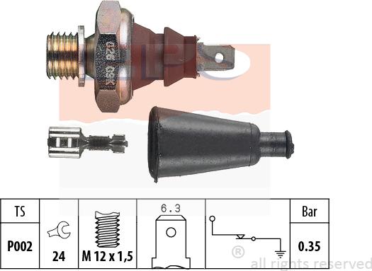 MDR EPS-1800 060 - Датчик, налягане на маслото vvparts.bg