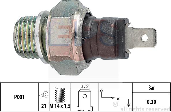 MDR EPS-1800 005 - Датчик, налягане на маслото vvparts.bg