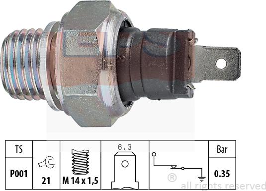 MDR EPS-1800 006 - Датчик, налягане на маслото vvparts.bg