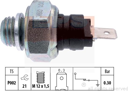 MDR EPS-1800 001 - Датчик, налягане на маслото vvparts.bg