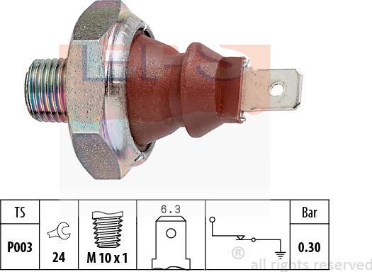 MDR EPS-1800 007 - Датчик, налягане на маслото vvparts.bg