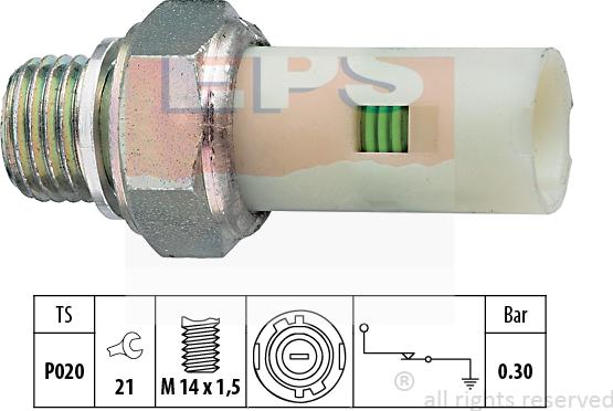 MDR EPS-1800 076 - Датчик, налягане на маслото vvparts.bg