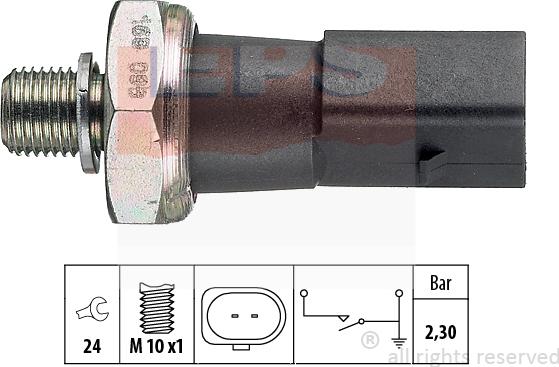 MDR EPS-1800 190 - Датчик, налягане на маслото vvparts.bg