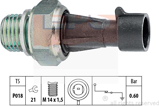 MDR EPS-1800 129 - Датчик, налягане на маслото vvparts.bg