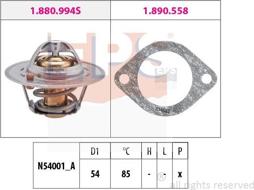 MDR EPS-1880 994 - Термостат, охладителна течност vvparts.bg