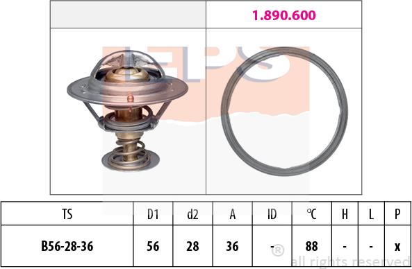 MDR EPS-1880 948 - Термостат, охладителна течност vvparts.bg