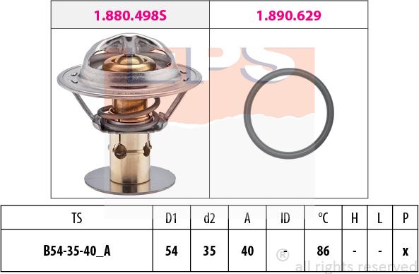 MDR EPS-1880 498 - Термостат, охладителна течност vvparts.bg