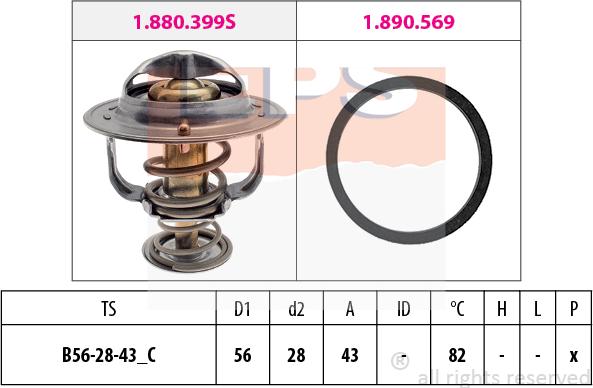 MDR EPS-1880 444 - Термостат, охладителна течност vvparts.bg