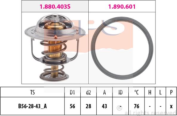 MDR EPS-1880 403 - Термостат, охладителна течност vvparts.bg