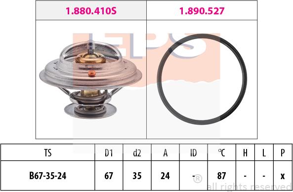 MDR EPS-1880 410 - Термостат, охладителна течност vvparts.bg