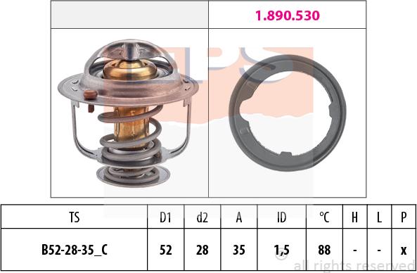 MDR EPS-1880 489 - Термостат, охладителна течност vvparts.bg