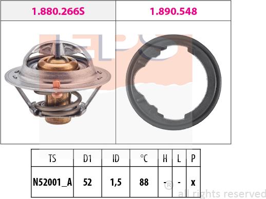 MDR EPS-1880 488 - Термостат, охладителна течност vvparts.bg