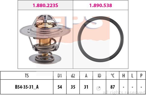 MDR EPS-1880 434 - Термостат, охладителна течност vvparts.bg