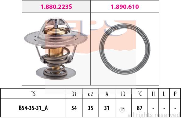 MDR EPS-1880 435 - Термостат, охладителна течност vvparts.bg