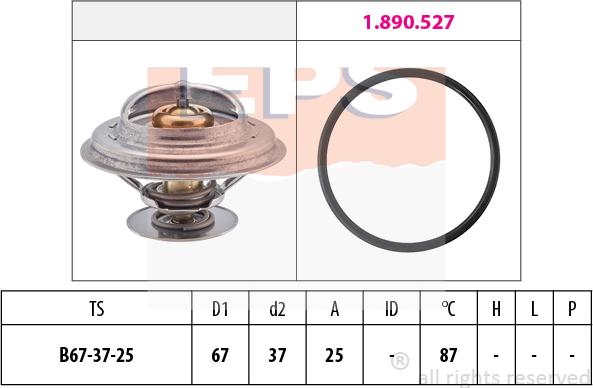 MDR EPS-1880 552 - Термостат, охладителна течност vvparts.bg