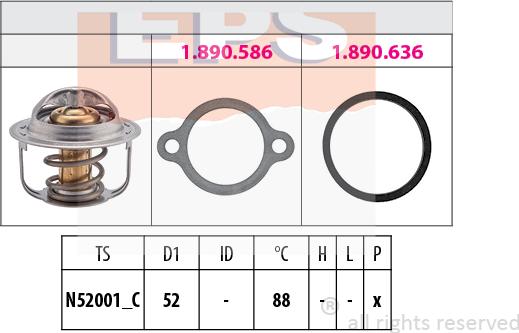 MDR EPS-1880 514 - Термостат, охладителна течност vvparts.bg