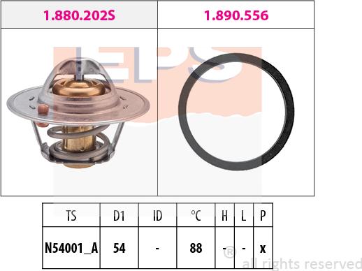 MDR EPS-1880 533 - Термостат, охладителна течност vvparts.bg