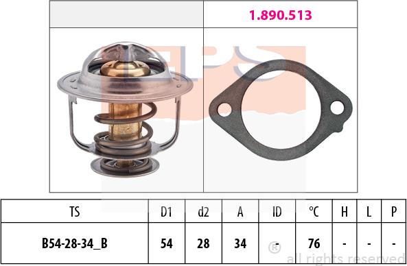 MDR EPS-1880 521 - Термостат, охладителна течност vvparts.bg