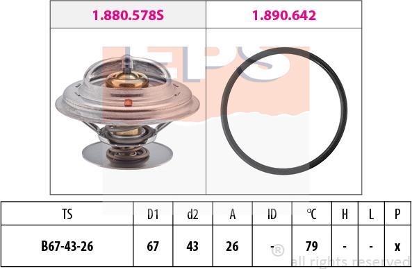 MDR EPS-1880 578 - Термостат, охладителна течност vvparts.bg