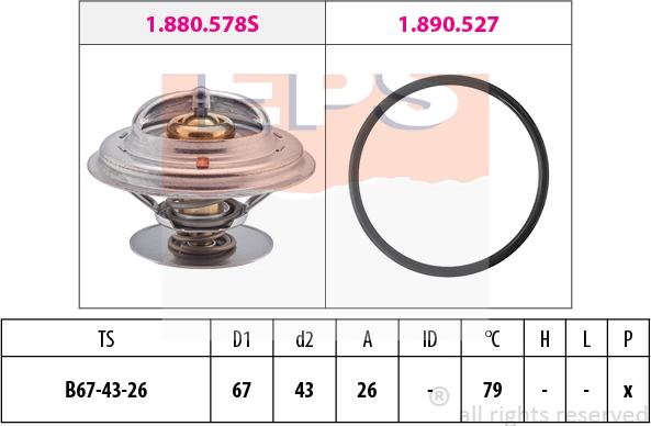 MDR EPS-1880 577 - Термостат, охладителна течност vvparts.bg