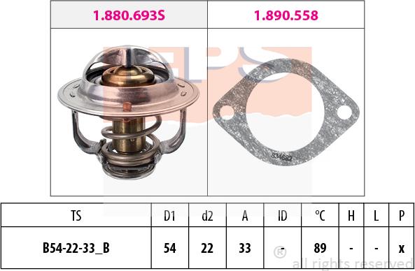 MDR EPS-1880 693 - Термостат, охладителна течност vvparts.bg