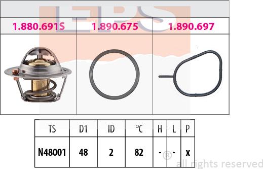 MDR EPS-1880 692 - Термостат, охладителна течност vvparts.bg