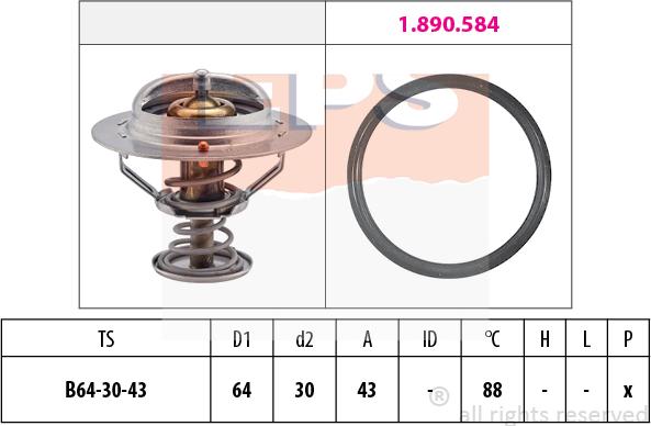 MDR EPS-1880 651 - Термостат, охладителна течност vvparts.bg