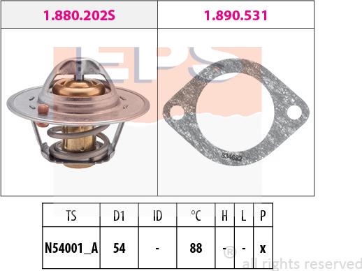 MDR EPS-1880 600 - Термостат, охладителна течност vvparts.bg