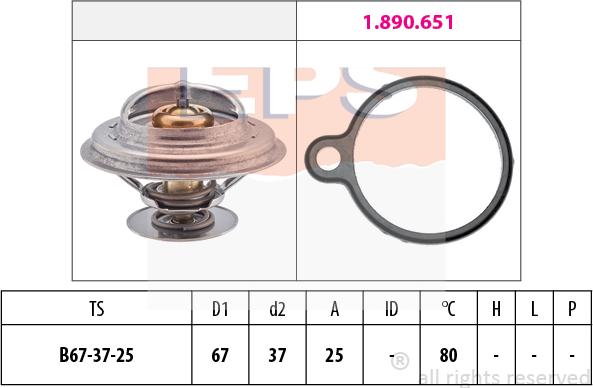 MDR EPS-1880 613 - Термостат, охладителна течност vvparts.bg